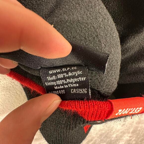 Y2K Starting Line Products Red/Black SLP AOP Beanie One Size - Picture 4 of 4